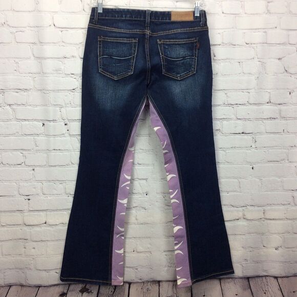 Gravitate Jeans Women’s Size 10X32 Purple Flame Denim Bootcut Motorcycle Festive - Picture 10 of 11